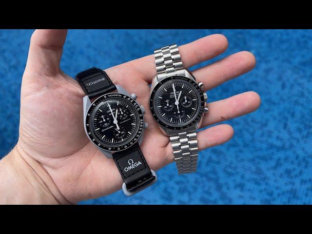 $250 Swatch MoonSwatch Moon vs. $8,500 Omega Speedmaster Professional Moonwatch review & unboxing 4K