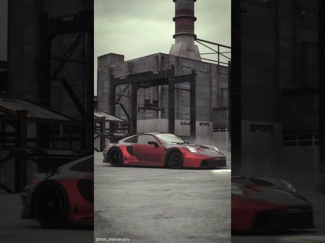 Porsche Drifting Animation In Blender