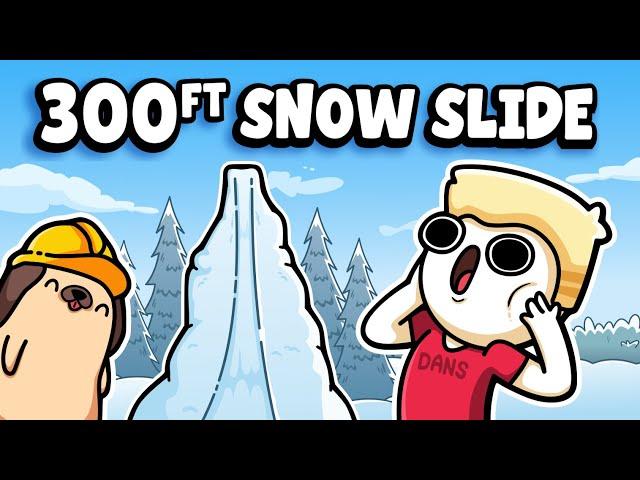 I Built a 300 Foot Snow Slide in my Backyard!