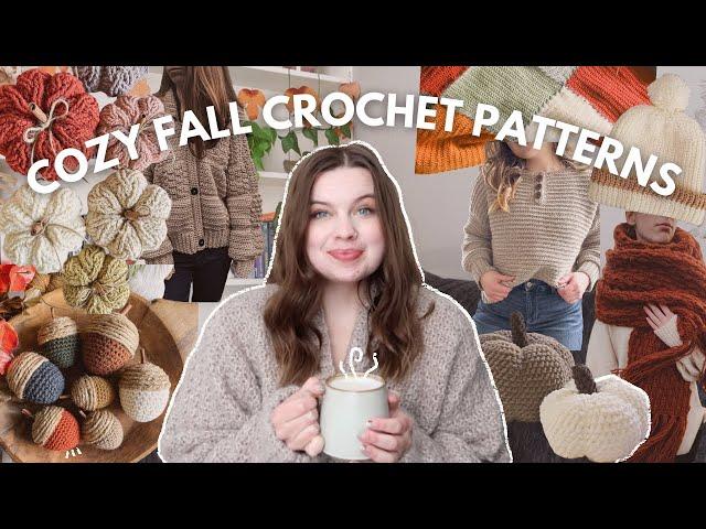 18 FREE crochet patterns for fall | sweaters, cardigans, accessories, blankets, pumpkins