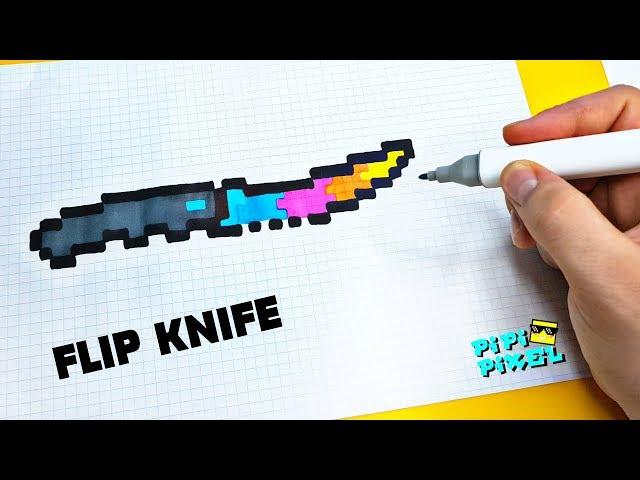 FLIP KNIFE ГРАДИЕНТ из Block Strike !РИСУНКИ ПО КЛЕТОЧКАМ ! КАК НАРИСОВАТЬ PIXEL ART