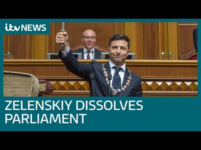 Ukraine President Zelenskiy dissolves Parliament after being sworn in | ITV News