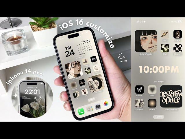 iOS16 aesthetic customization!  | custom lock screen, widgets, icons tutorial