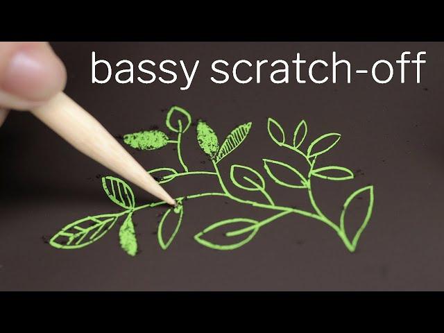 [ASMR]  Bassy Scratch-off Doodles | Scraping & Scratching Sounds (NO TALKING)