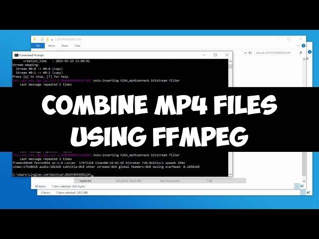 Combine MP4 files using FFMPEG on Windows (without re-encoding)