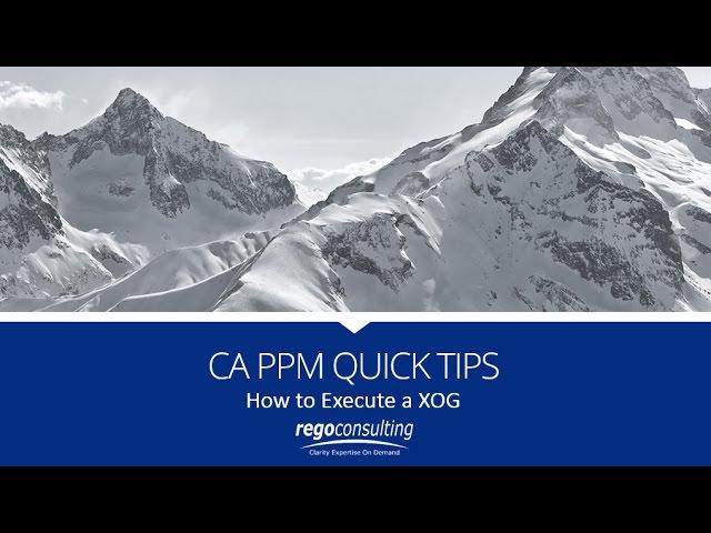 CA PPM Quick Tips | How to Execute a XOG