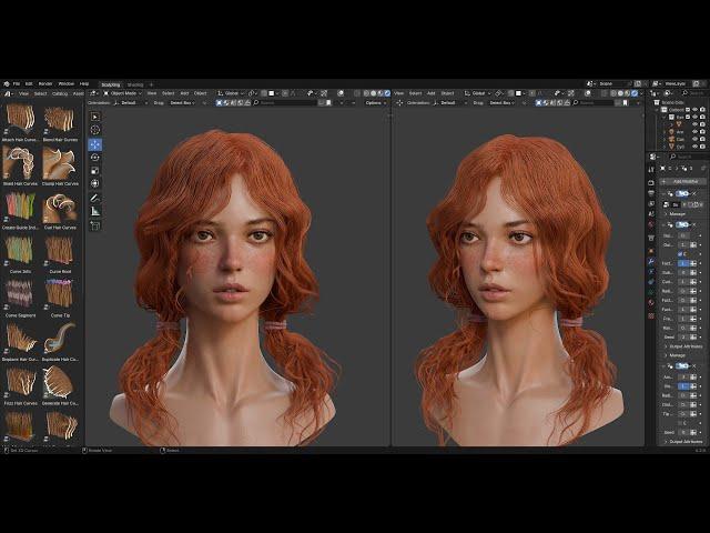 Realistic girl portrait modeling - Blender 4.2