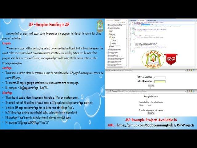 Lesson - 17 : JSP - JSP Exception handling