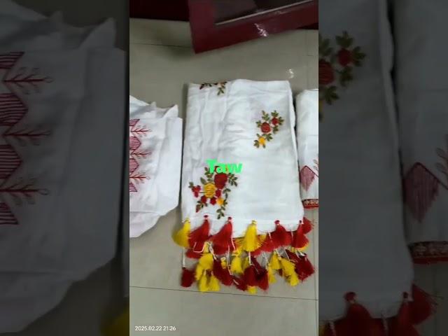 Malai cotton handmade mekhala Chadar with embroidery work heavy work jora #trending