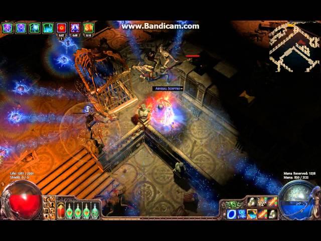 Path of Exile: block-based Scion stands near Caliga, Imperatrix