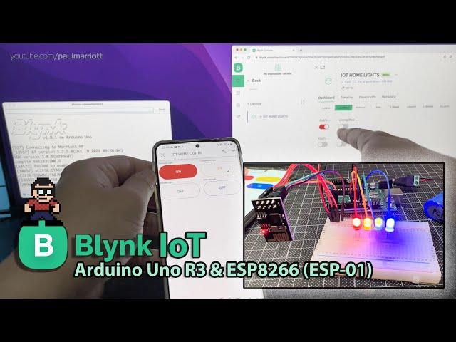 Blynk IoT (Blynk 2.0) App w/Arduino Uno R3, ESP8266 ESP-01 Module, Blynk Cloud & 4 x LED [TUTORIAL]