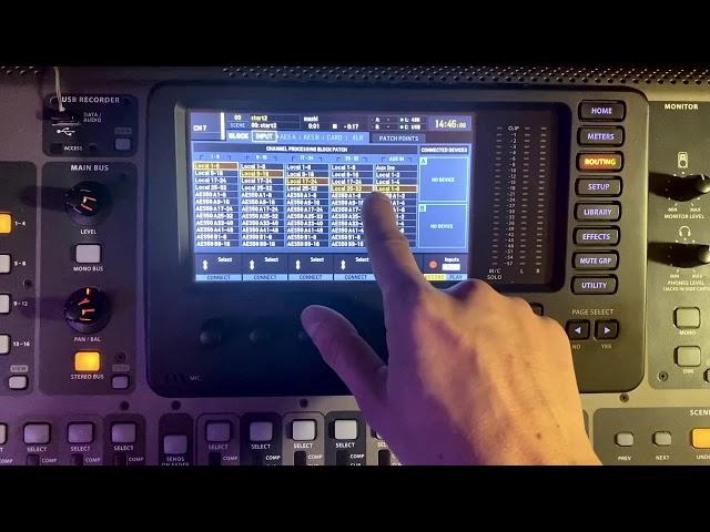 патчинг локальных входов и выходов Behringer x32