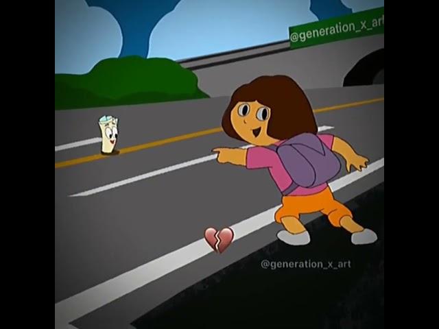 #doratheexplorer oh no Dora got hit by a car!