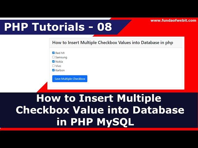 How to Insert Multiple Checkbox Value into Database in PHP MySQL | PHP Tutorials - 8