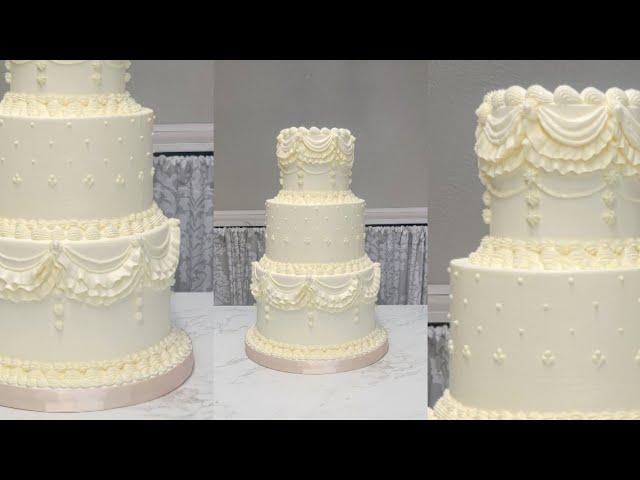 Tips for Making a Trendy 3 Tier Victorian Lambeth Piped Wedding Cake with a Faux Middle Tier