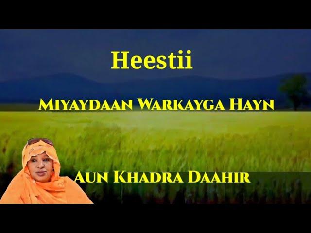 Heestii Miyaydaan Warkayga Hayn Aun Khadra Daahir Cige Kaban Lyrics