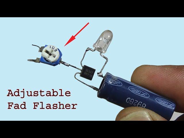 Adjustable Fad ON  Led Light Flasher using BC547, awesome diy project