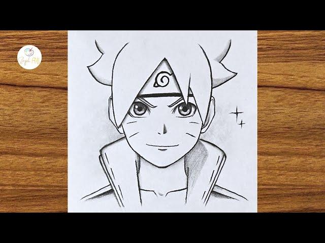 How to draw Boruto Uzumaki step by step || Easy anime drawing || Easy drawing for beginners