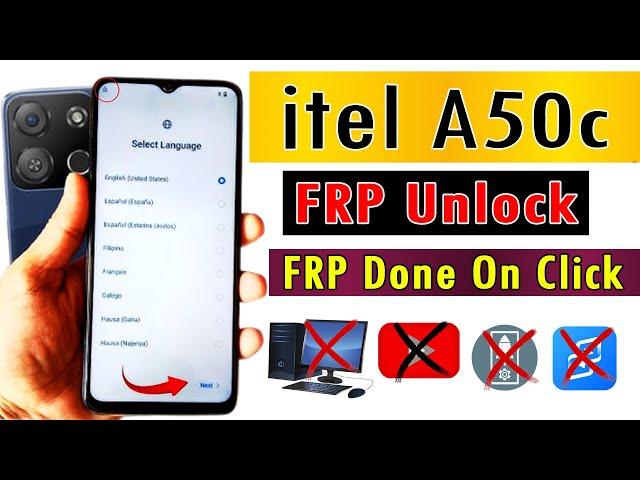 itel a50c (A669L) frp bypass android 14 | itel a50c google account remove new method by Unlock tool