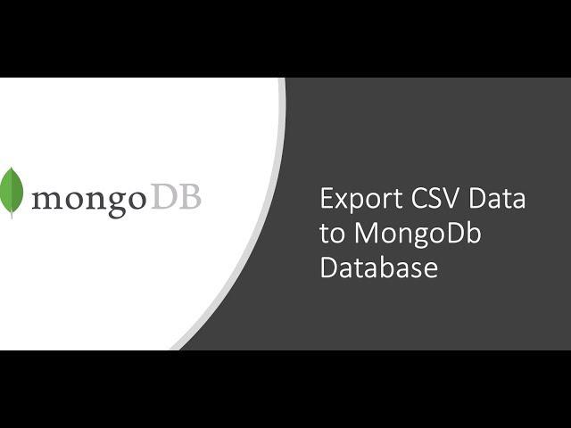 Export your Csv File Data to MongoDb using Python