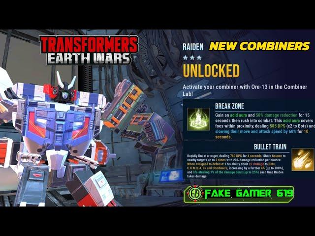 NEW COMBINER RAIDEN UNLOCKED - TRANSFORMERS EARTH WARS