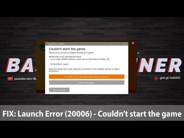 How to Fix: Couldn't start the game |  Fortnite Error Code: 20006