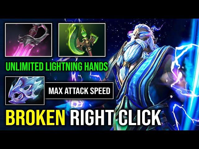 WTF Broken Right Click 100% Unlimited Lightning Hands Max Attack Speed Zeus Counter Invoker Dota 2