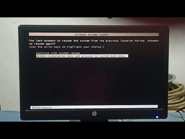 Delete Restoration Data And Proceed To System Boot Menu