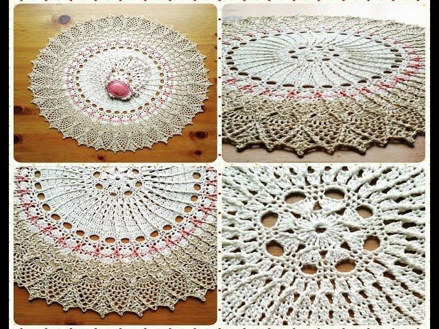 МК салфетка Шерри 16 ряд Crochet doily round 16