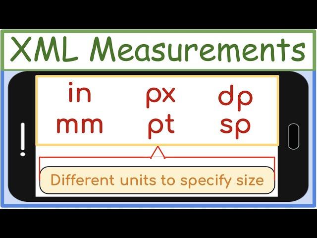 XML Measurement Units (px, pt, sp, dp, in, mm)