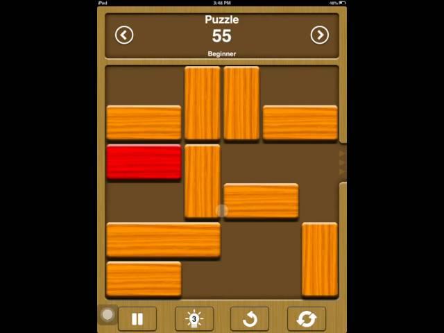 Unblock me free solutions beginner level 55 ( android and ios app solutions all levels )