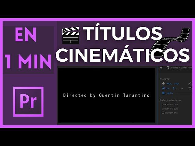  Añadir Títulos Cinematográficos en Adobe Premiere Tutorial 