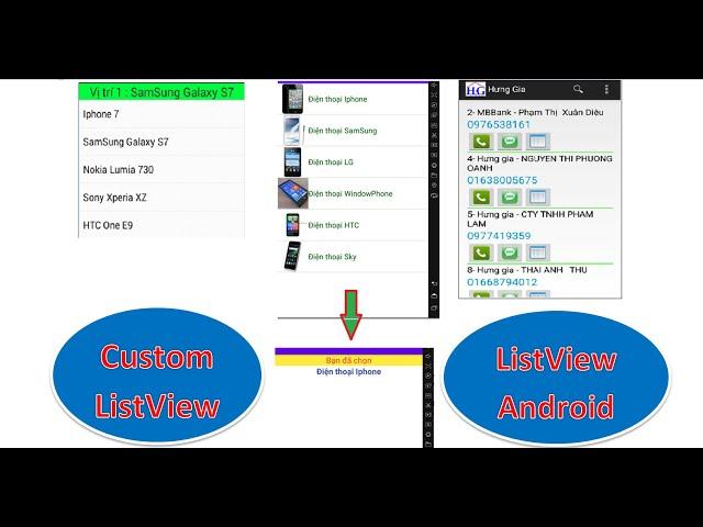 Lập trình Android - Bài 17: Custom ListView, Tuỳ biến ListView, Listview nâng cao