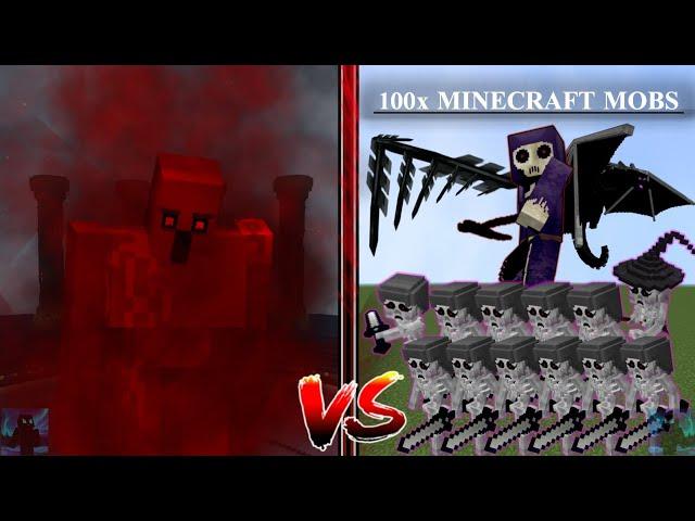 100 Minecraft mobs army vs BLOOD IRON GOLEM | Minecraft Mob Battle