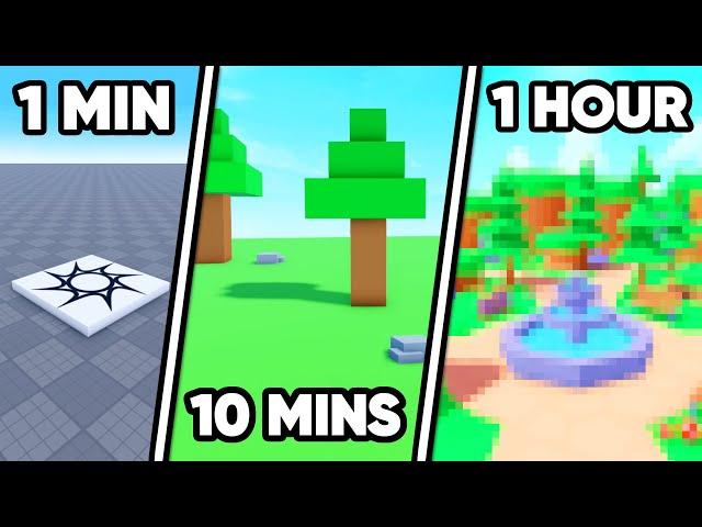 Making a Roblox Map in 1 MIN vs 10 MINS vs 1 HOUR