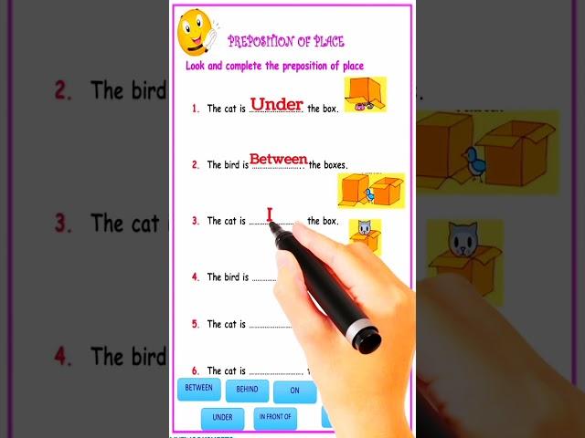 Preposition Exercise | English Grammar #shortleaning  #basicenglish #englishlearning #preposition