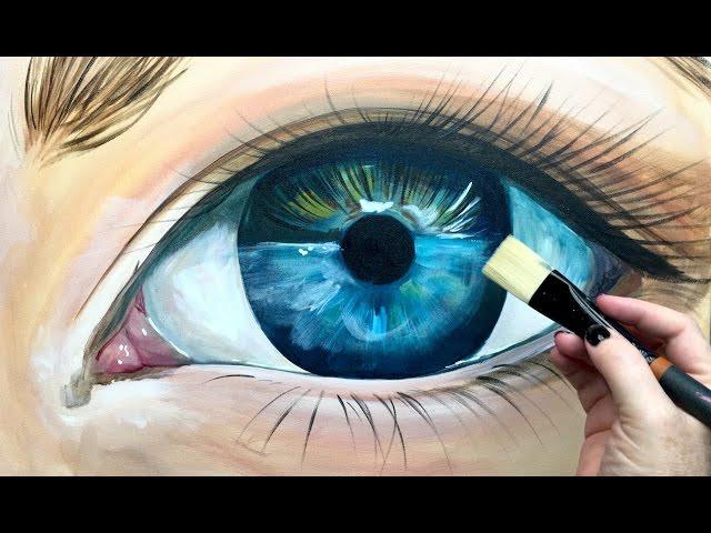 Beginner Learn to paint Realistic Eye in acrylic | TheArtSherpa