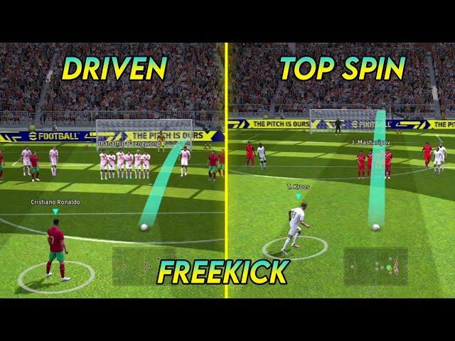 How to perform Driven/Top Spin Freekick eFootball 2022 Mobile