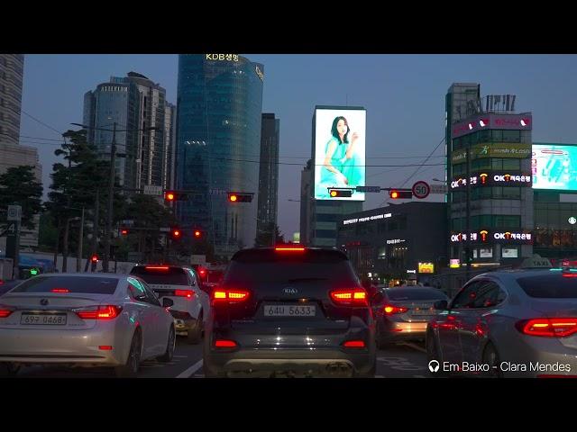 Night Driving Seoul City | Road to Lotte World Tower and Chill Music | POV 4K HDR