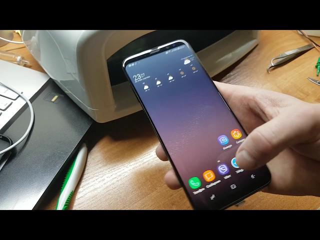 Клеим защитное стекло на Samsung S8 Plus при помощи LOCA