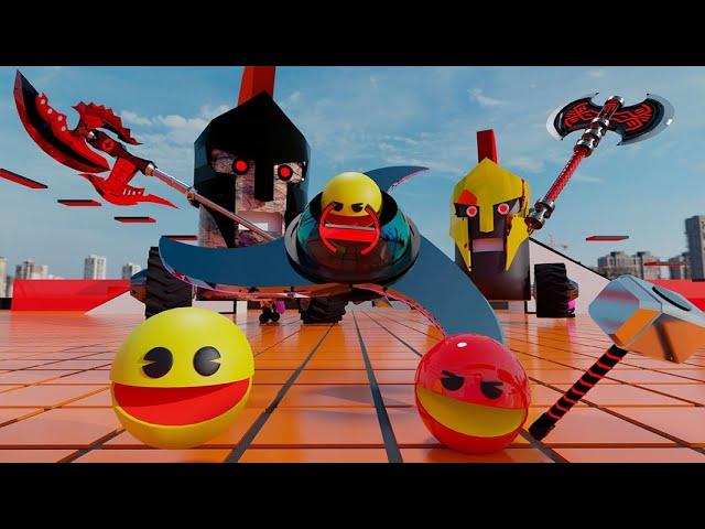 Pacman Vs Robot Monsters -Robot Monsters and Spartan Bots #pacman