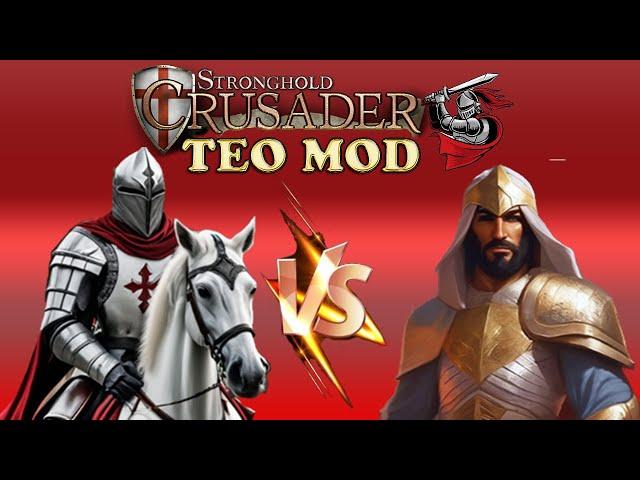 GRAND MASTER VS SALAH AL-DIN |AI Battle|Stronghold Crusader Teo Mod.