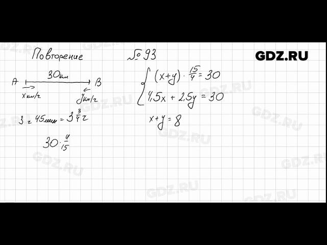 № 93 повторение - Алгебра 7 класс Мордкович