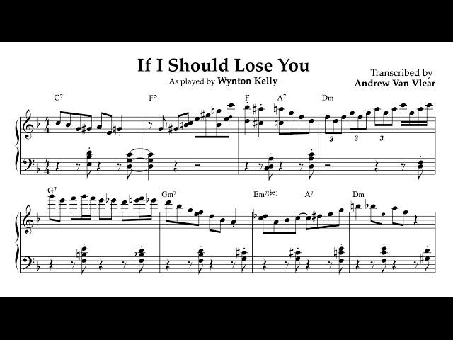 If I Should Lose You - piano solo by Wynton Kelly