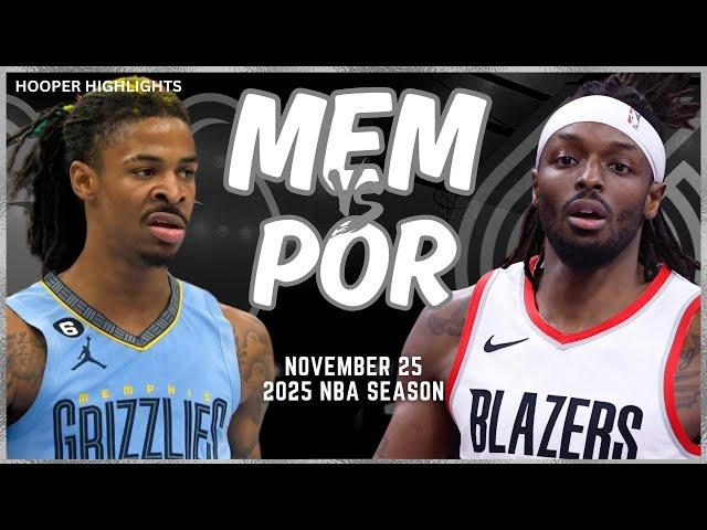 Memphis Grizzlies vs Portland Trail Blazers Full Game Highlights | Nov 25 | 2025 NBA Season