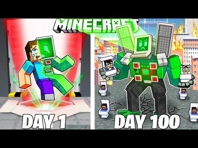 I Survived 100 Days as COMPUTERMAN in HARDCORE Minecraft!