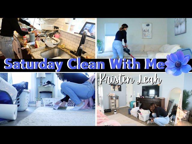 NEW SATURDAY WHOLE HOUSE CLEAN WITH ME! | KRISTEN LEAH HOUSE CEANING VIDEO!