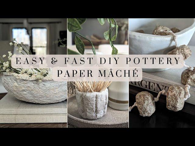 SUPER EASY DIY Paper Mache  ||  High End Home Decor Dupe || DIY Aesthetic Home Decor