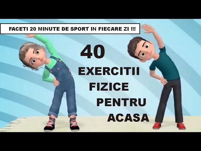 Complex de 40 exercitii fizice ️ pentru acasa  Gimnastica pentru copii  Kids workout