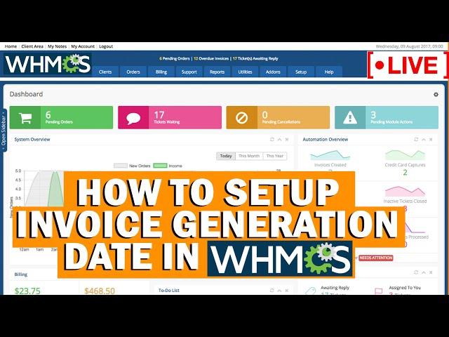 [LIVE] How to setup invoice generation date in WHMCS?